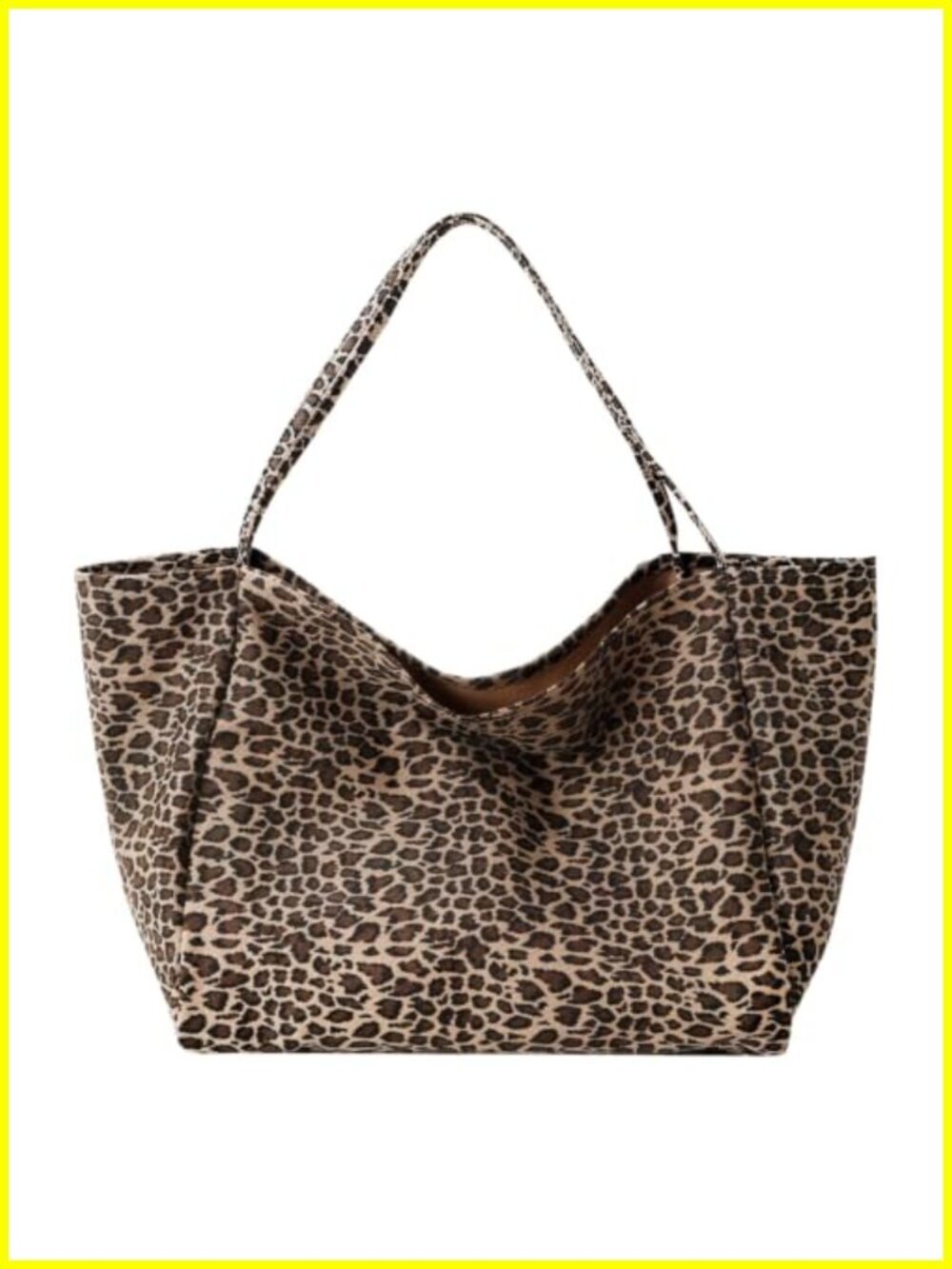 Vintage Leopard Tote Bag, Large Capacity Shoulder Purse, Casual Street Style,